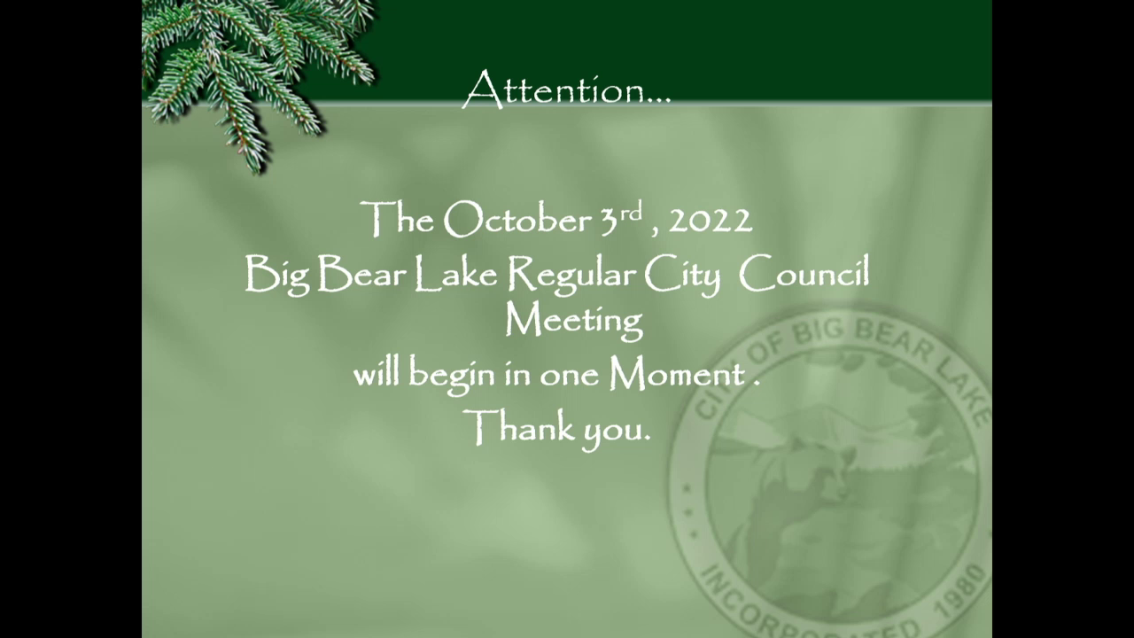 City of Big Bear Lake City Council Meeting 10/3/2022