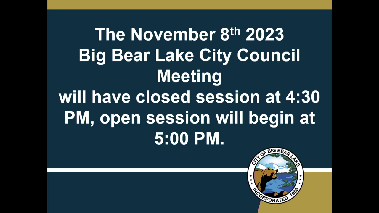 City of Big Bear Lake City Council Meeting 11/8/2023