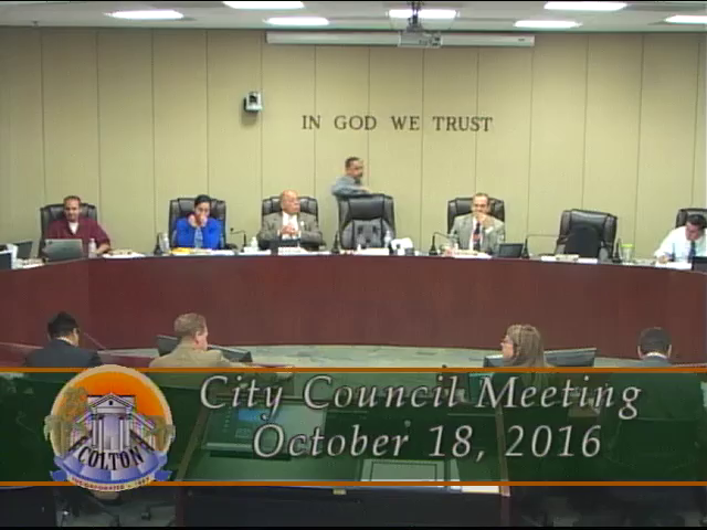 City of Colton - City Council Meeting - 10/18/2016