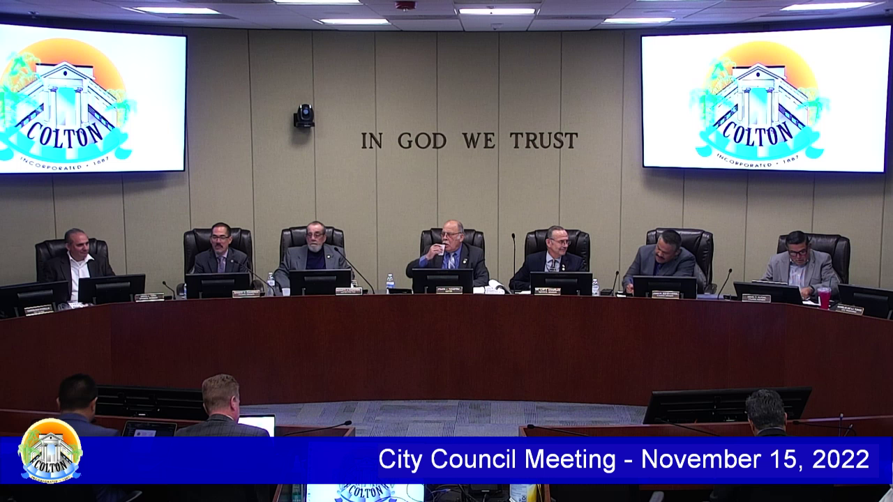 City of Colton City Council Meeting 11/15/2022
