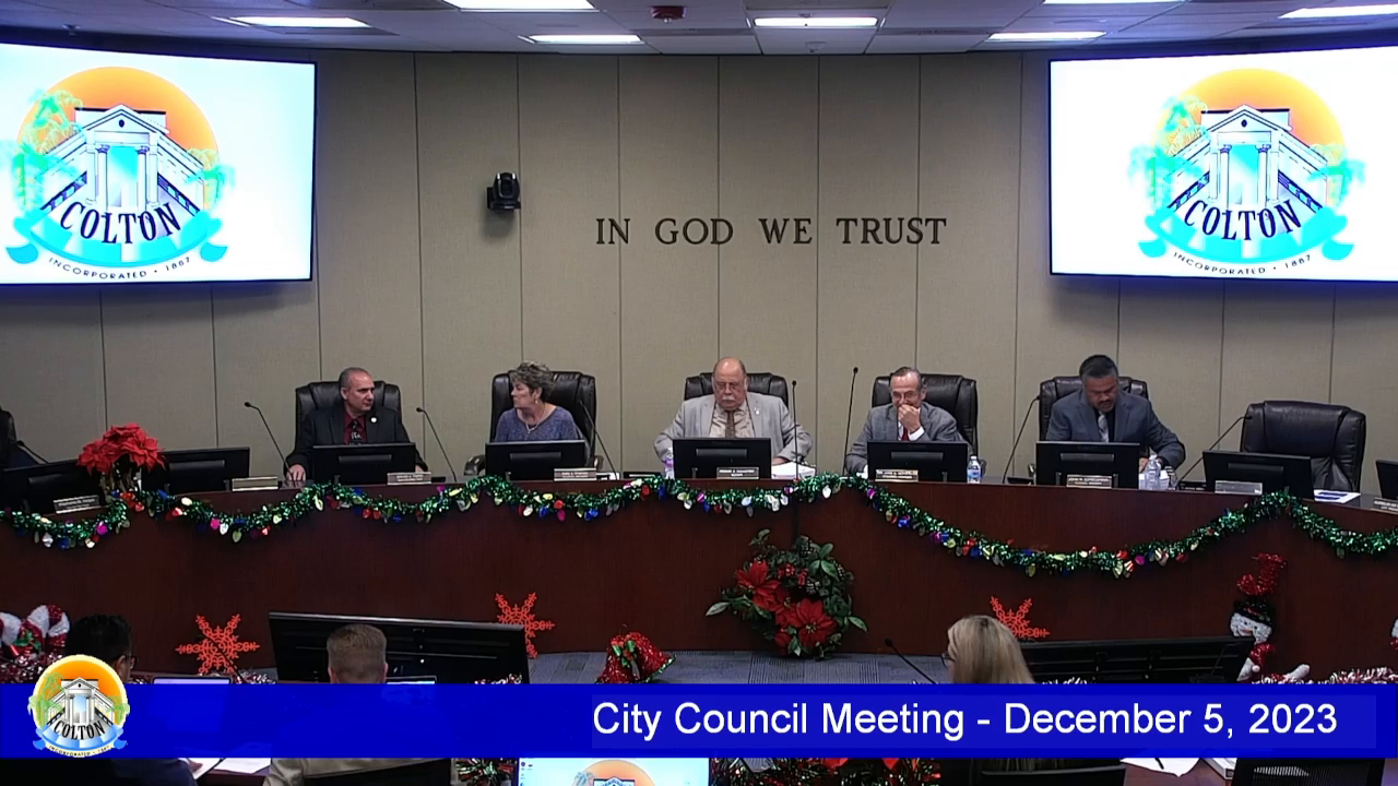 City of Colton City Council Meeting 12/5/2023